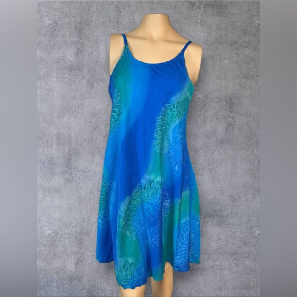 Rima Blue Sun Print Beach Dress – Size Large